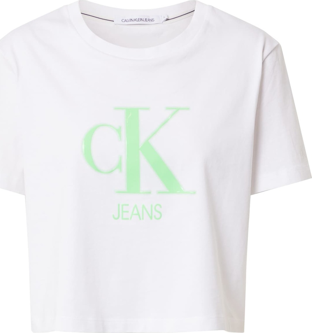 Calvin Klein Jeans Tričko bílá / jablko