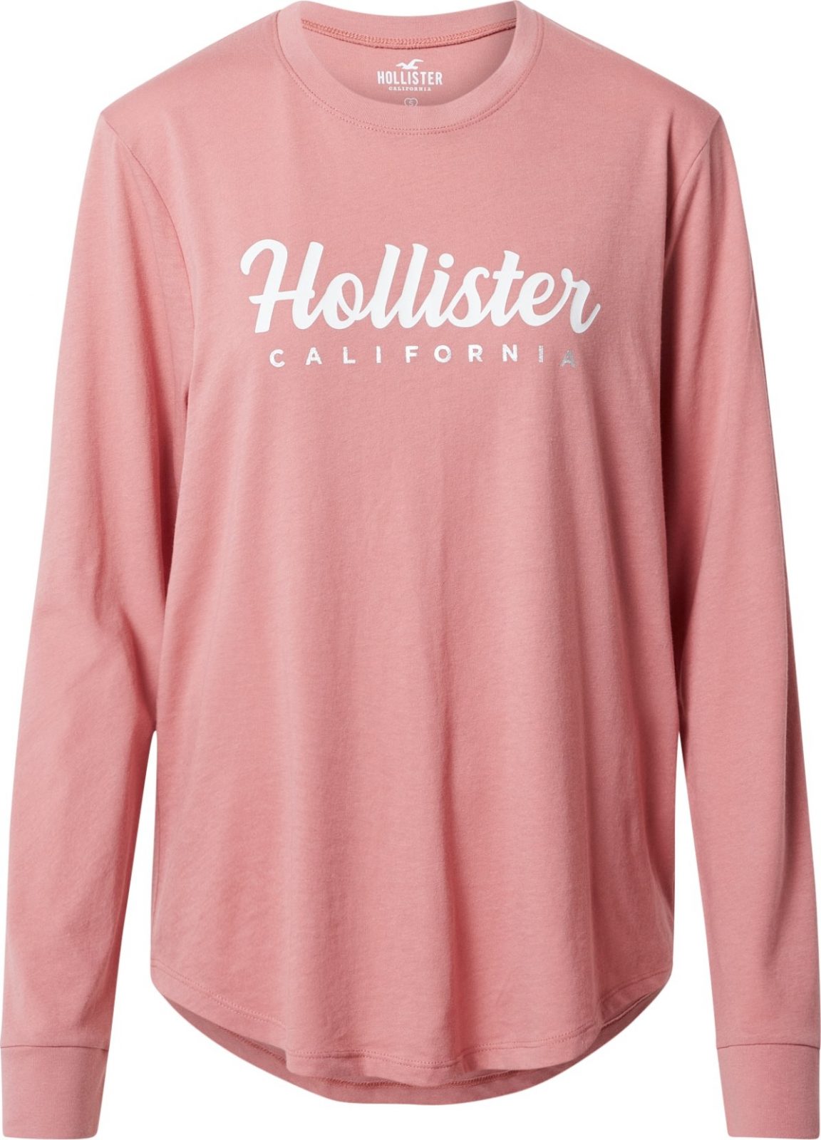 HOLLISTER Tričko růže / bílá / stříbrná