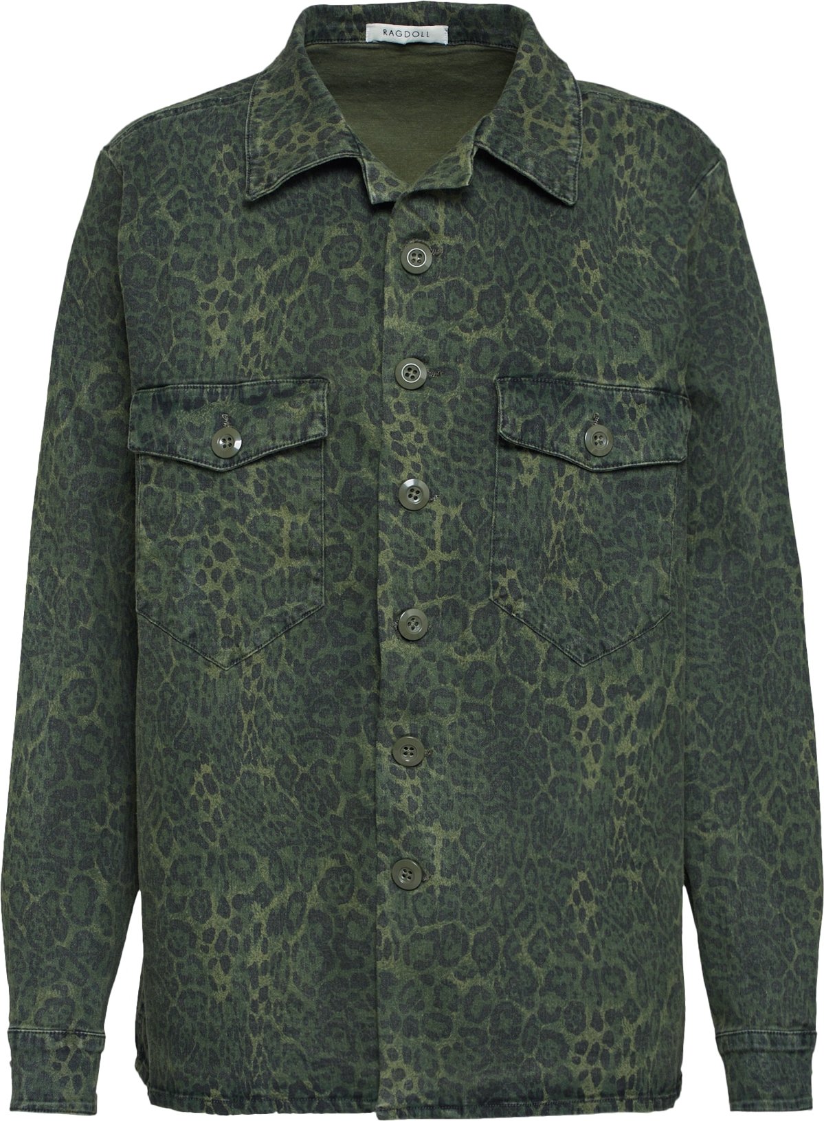 Ragdoll LA Přechodná bunda 'Leopard Surplus Shirt' khaki