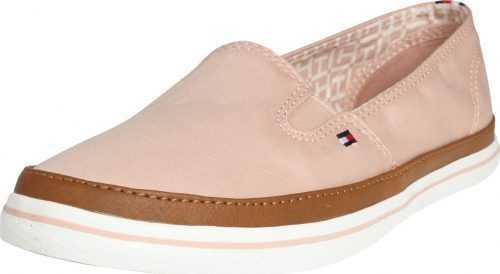 TOMMY HILFIGER Slip on boty 'Kesha' hnědá / růžová / bílá