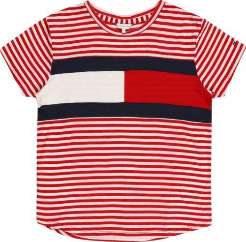 TOMMY HILFIGER Tričko bílá / červená / černá