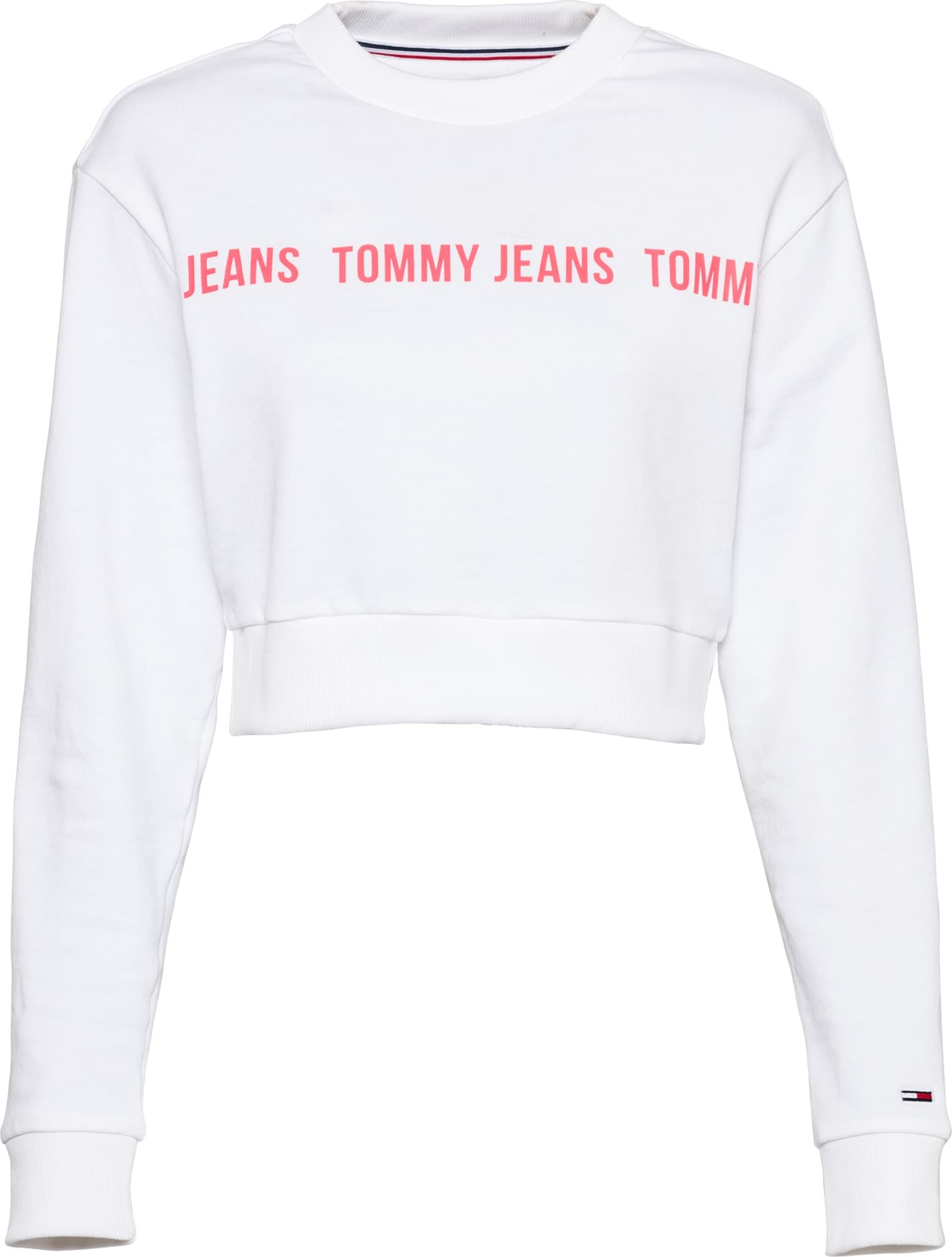 Tommy Jeans Mikina bílá / světle růžová