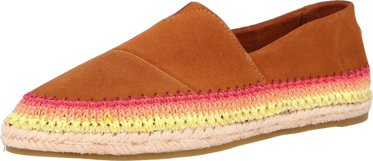 TOMS Espadrilky karamelová / žlutá / oranžová / pink