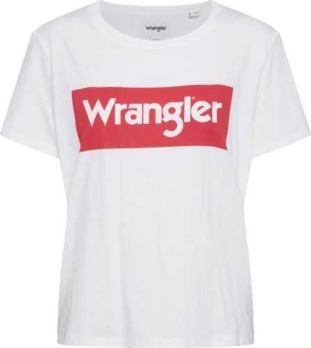 WRANGLER Tričko 'LOGO TEE' bílá / červená