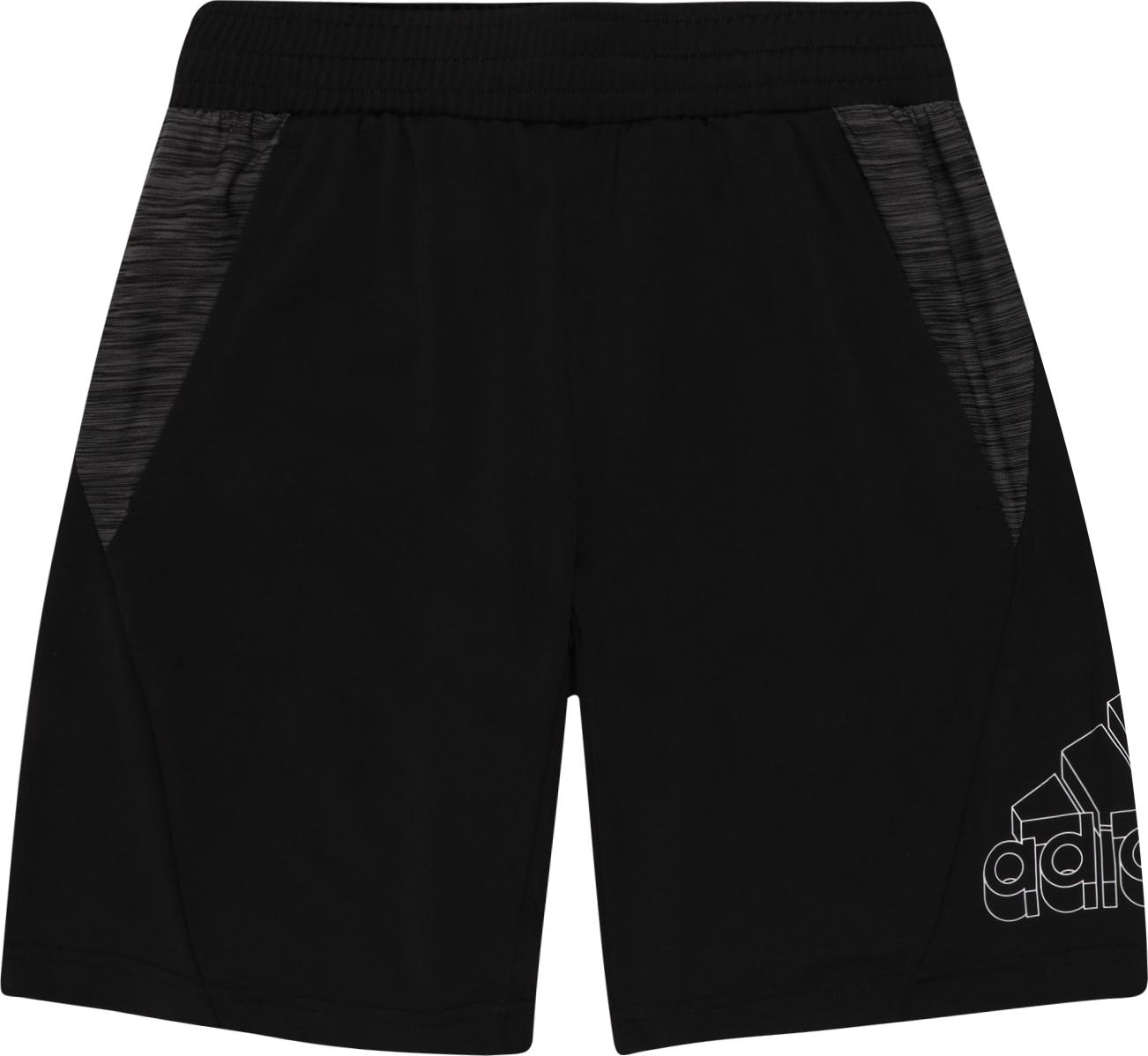 ADIDAS PERFORMANCE Sportovní kalhoty černá / bílá / šedá