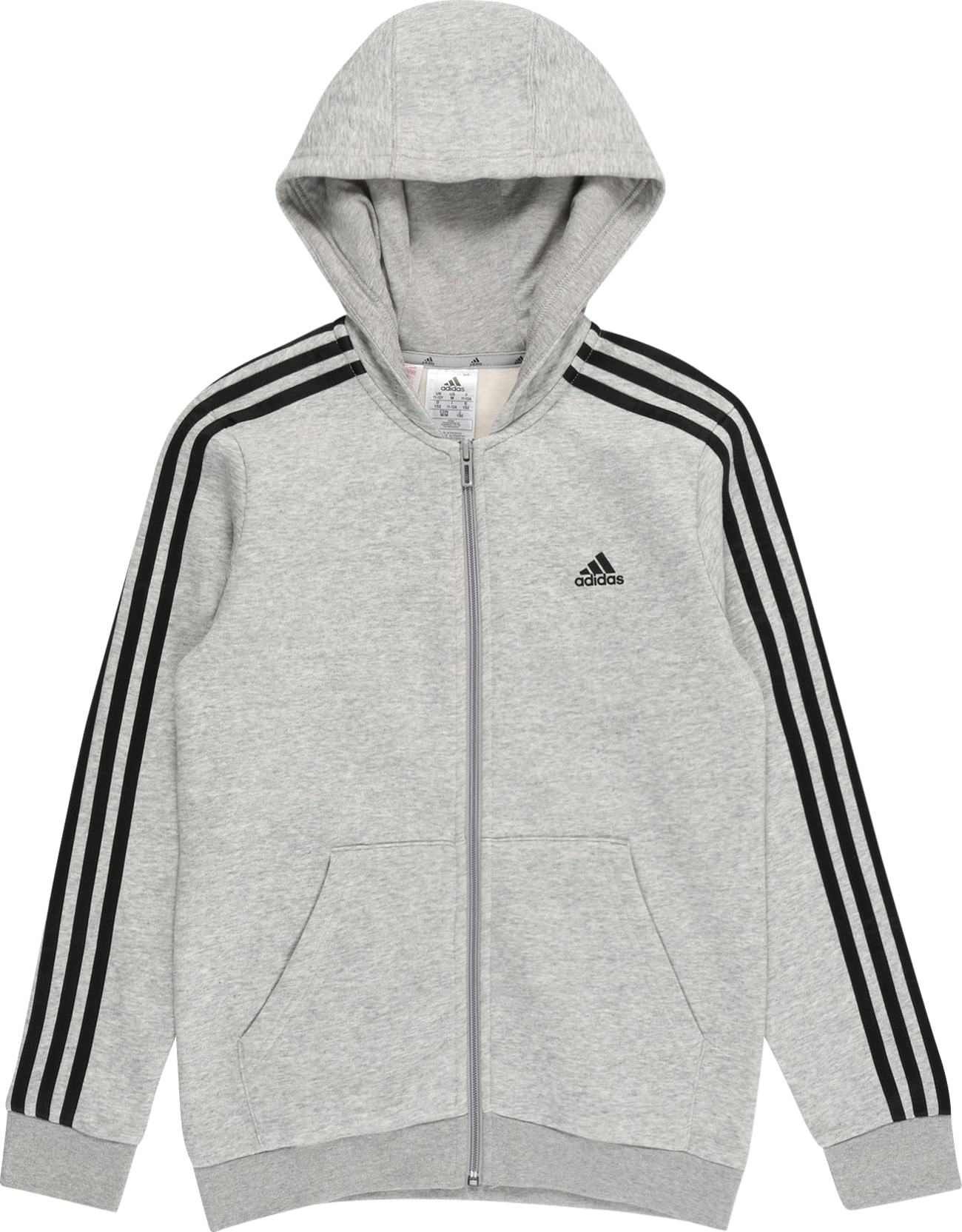 ADIDAS PERFORMANCE Sportovní mikina šedá / černá