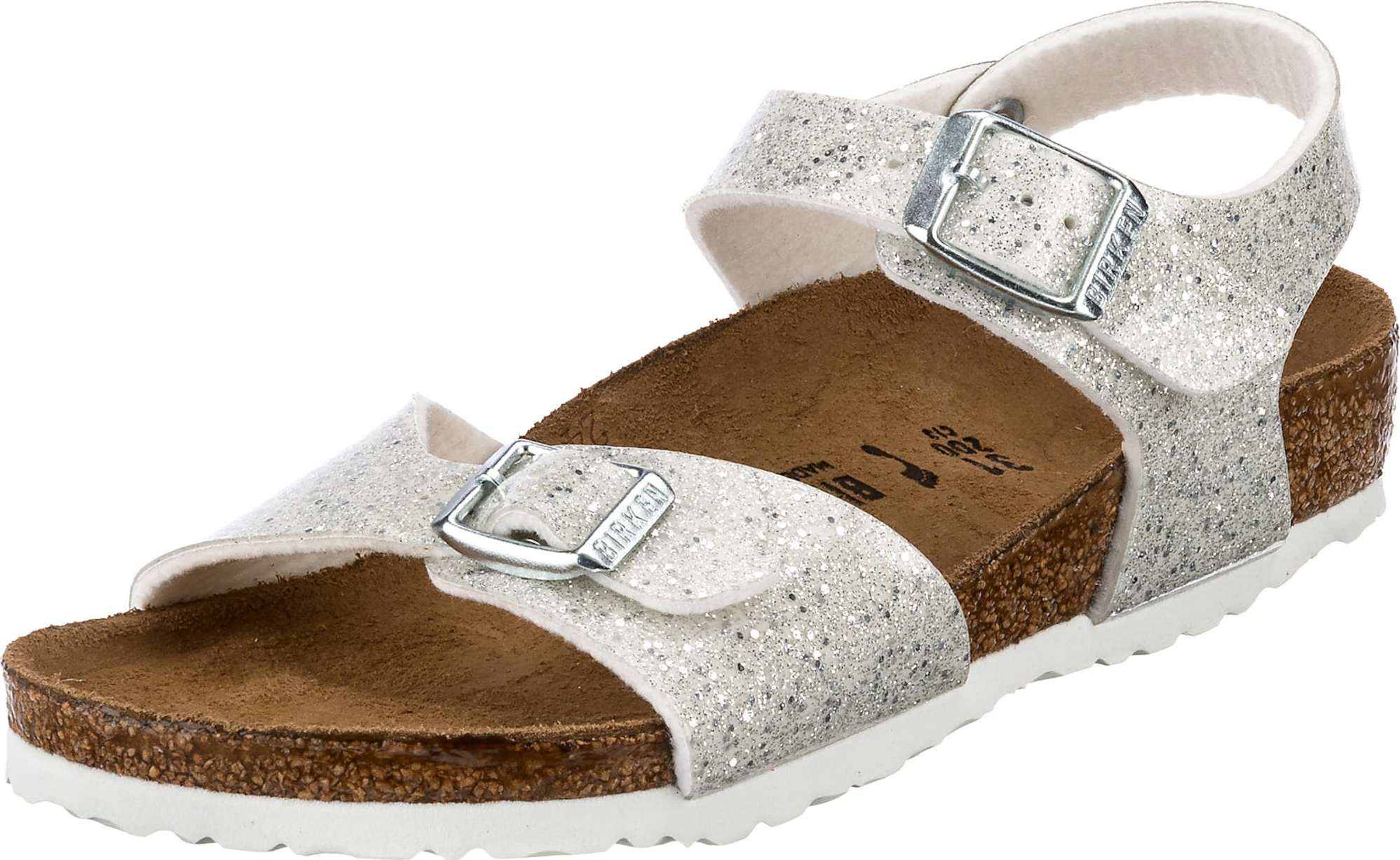 BIRKENSTOCK Sandály 'Rio' bílá / stříbrná