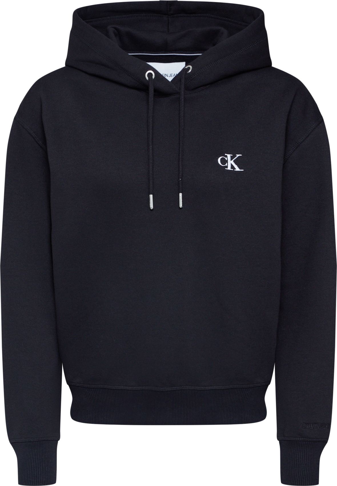 Calvin Klein Jeans Mikina 'CK EMBROIDERY HOODIE' černá