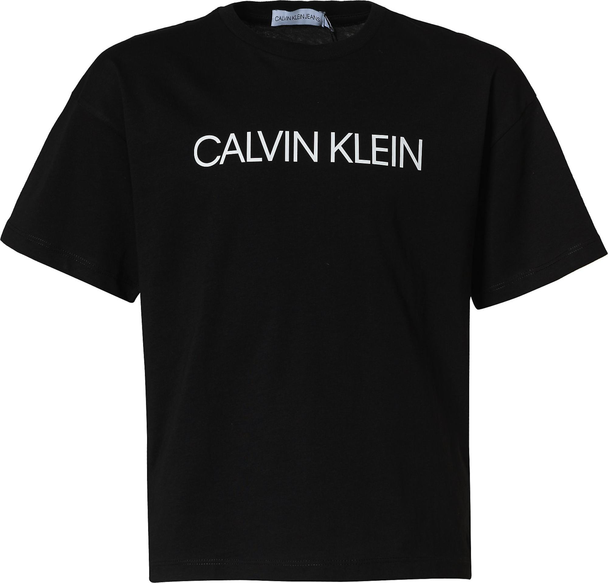 Calvin Klein Jeans Tričko černá / bílá