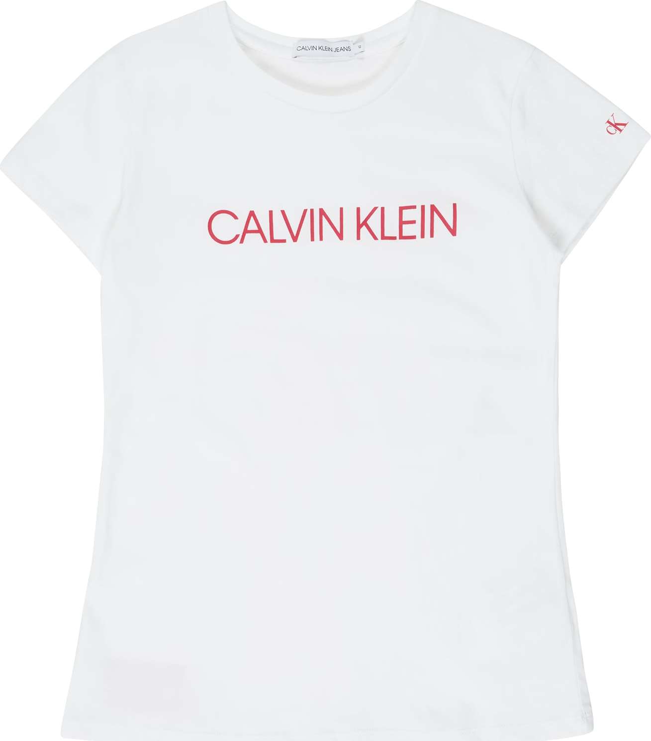 Calvin Klein Jeans Tričko bílá / červená