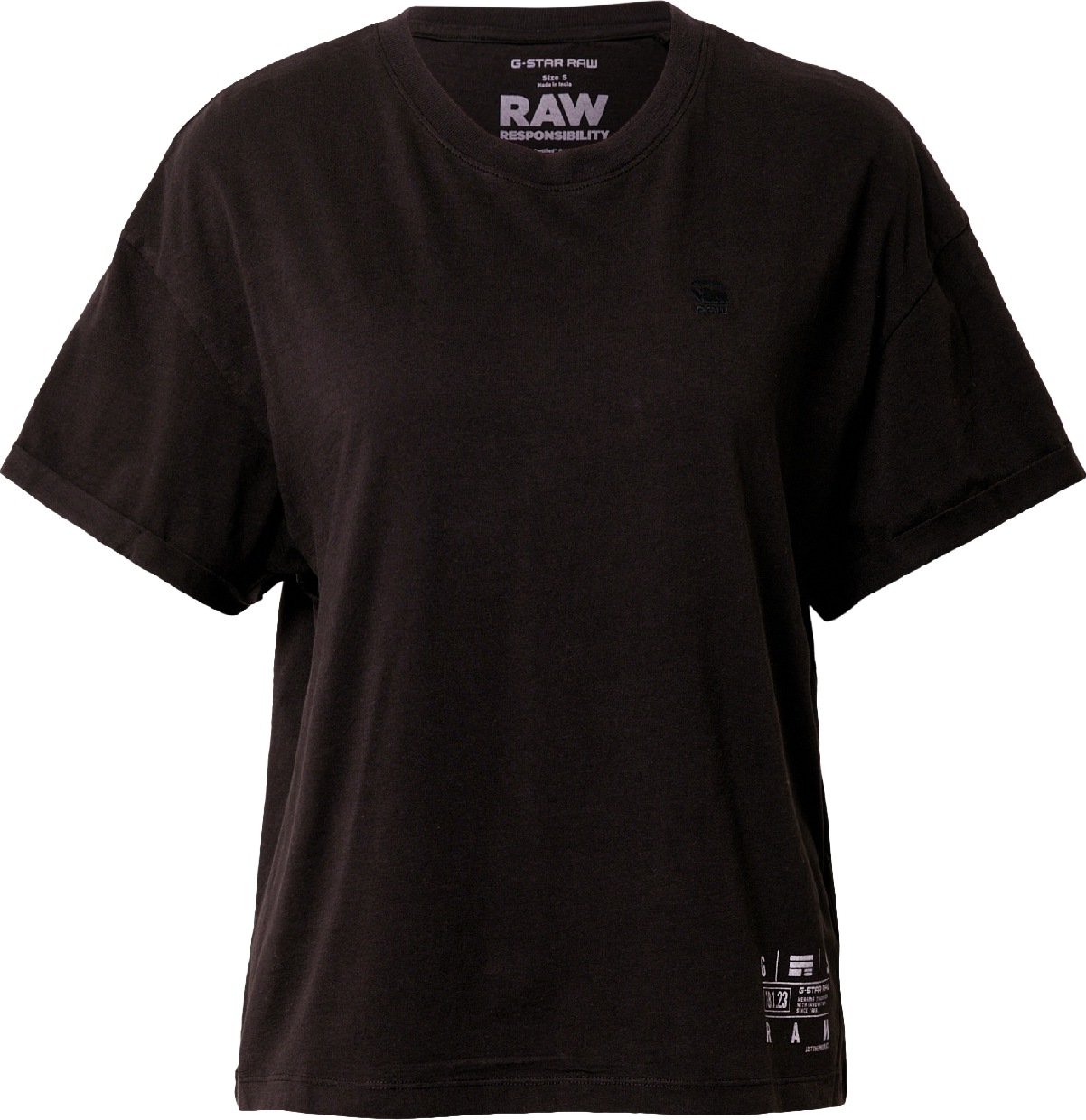 G-Star RAW Tričko 'Carrni' černá / bílá