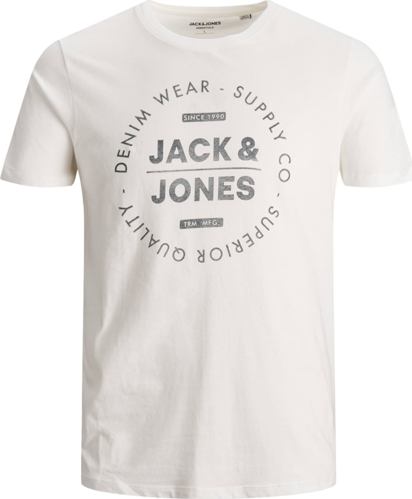 JACK & JONES Tričko offwhite / tmavě šedá