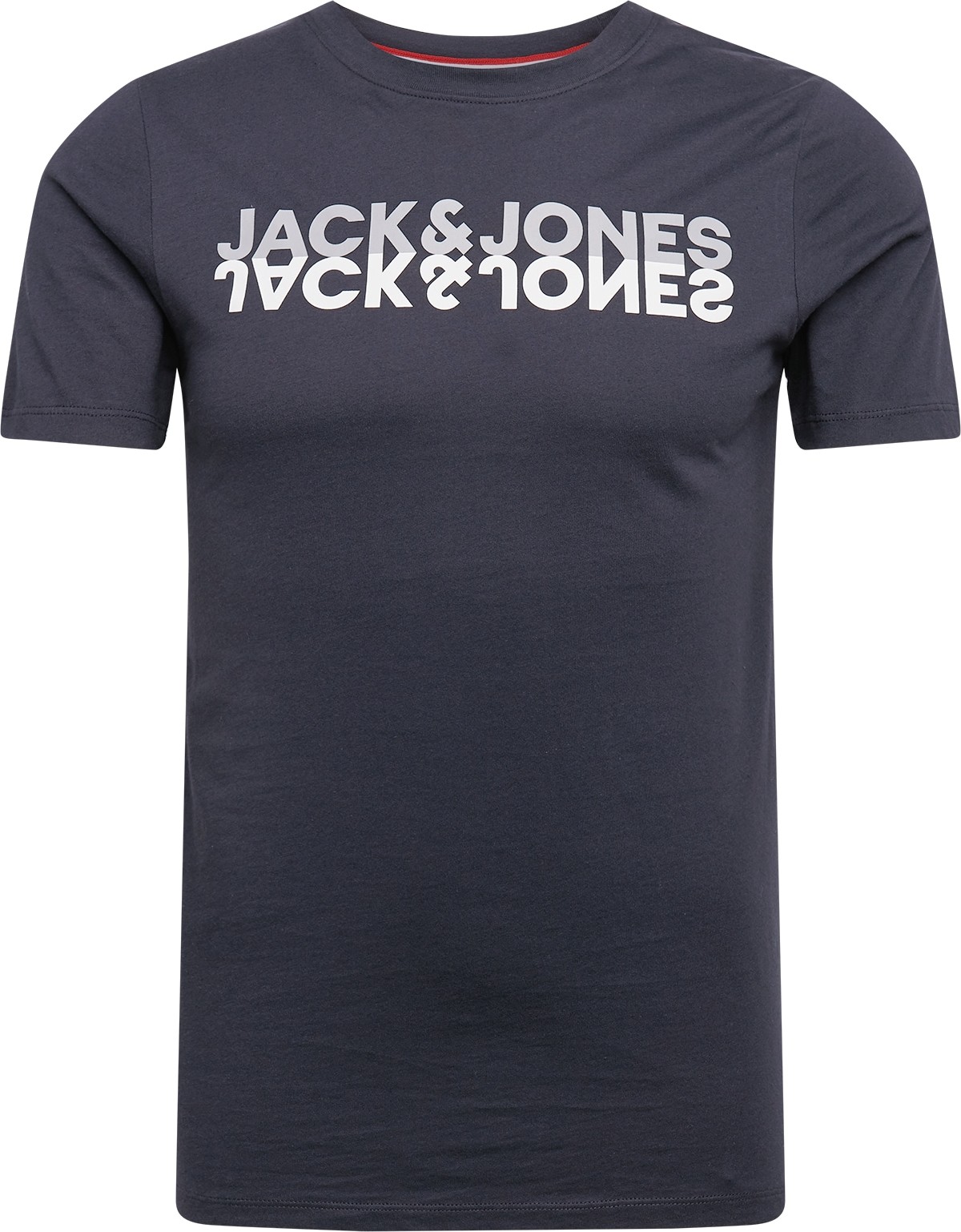 JACK & JONES Tričko námořnická modř / bílá / světle šedá