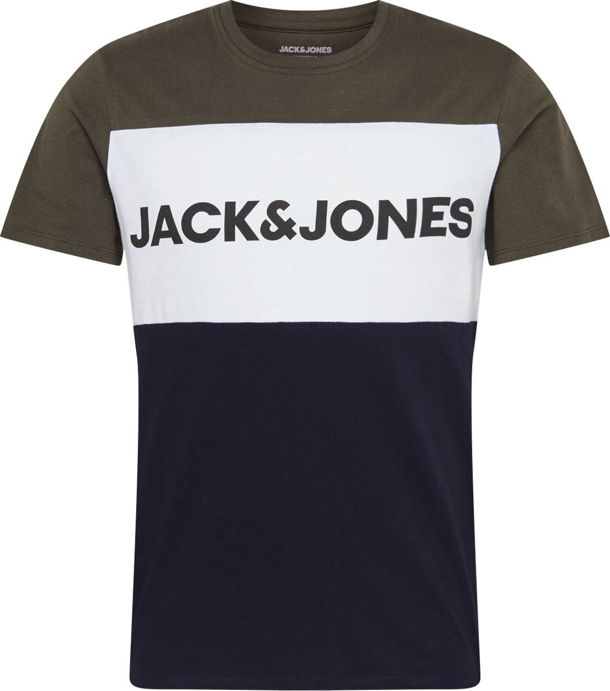 JACK & JONES Tričko 'Noos' tmavě modrá / tmavě zelená / bílá