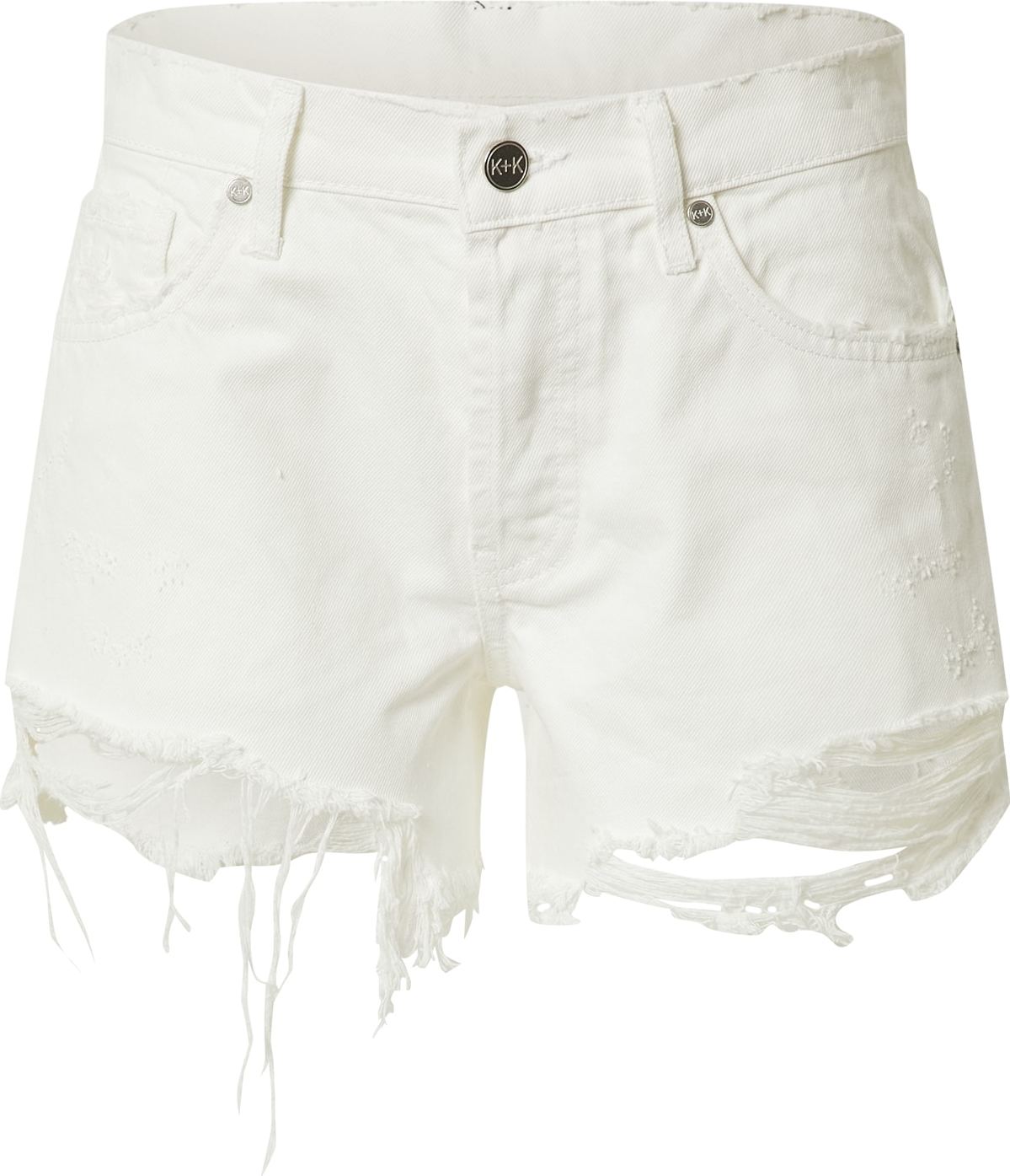 KENDALL + KYLIE Džíny 'K&K W MINI SHORTS DESTROYED DENIM' bílá džínovina