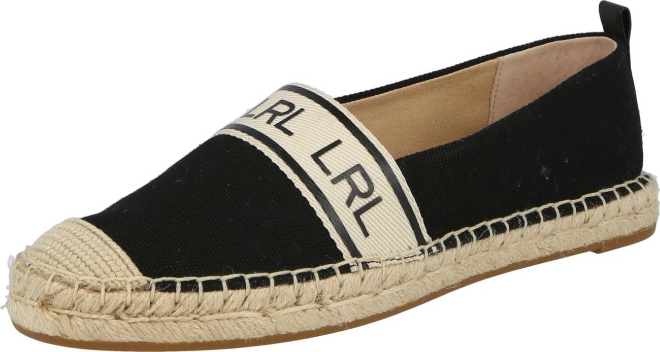 Lauren Ralph Lauren Espadrilky 'CAYLEE' černá / béžová