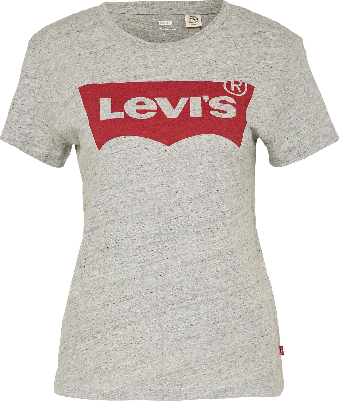 LEVI'S Tričko šedý melír / karmínově červené