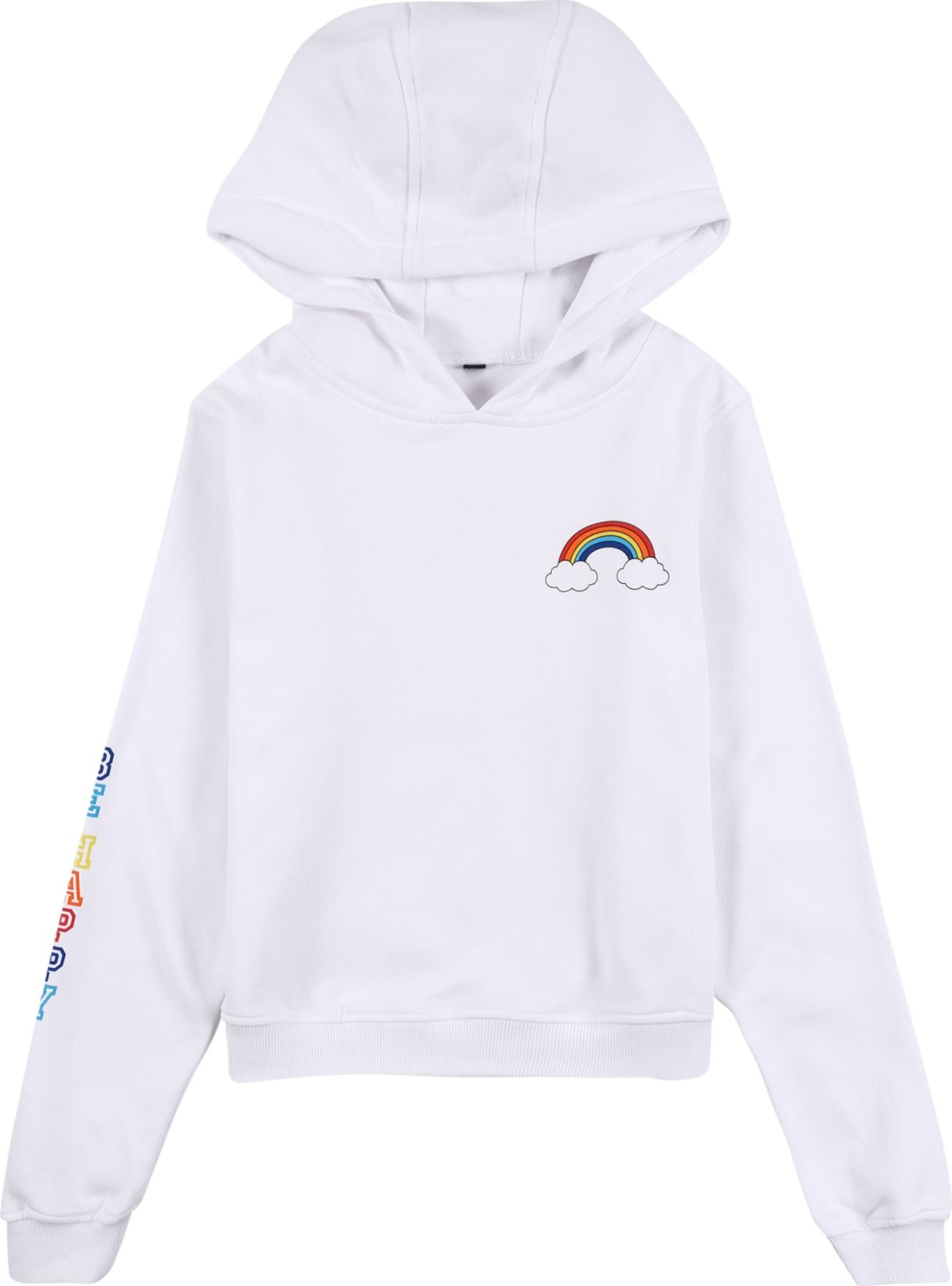 Mister Tee Sweatshirt 'Rainbow' bílá / světle červená / modrá