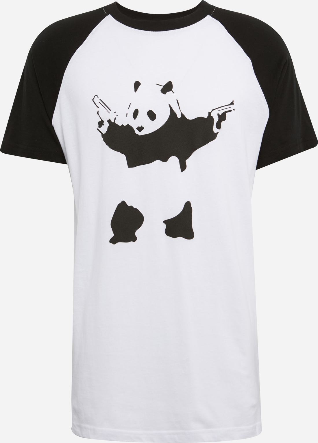 Mister Tee Tričko 'Banksy Panda' černá / bílá