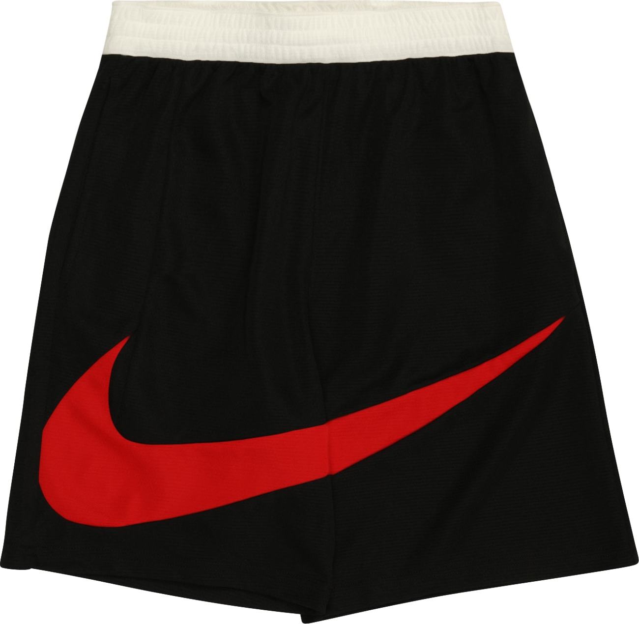 NIKE Sportovní kalhoty černá / červená / bílá