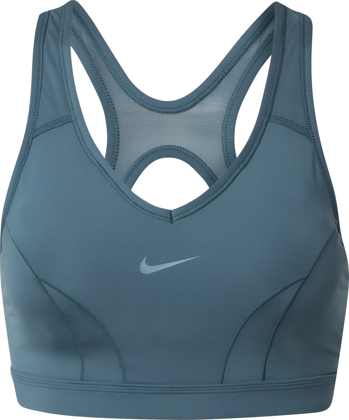 NIKE Sportovní podprsenka petrolejová / světle šedá