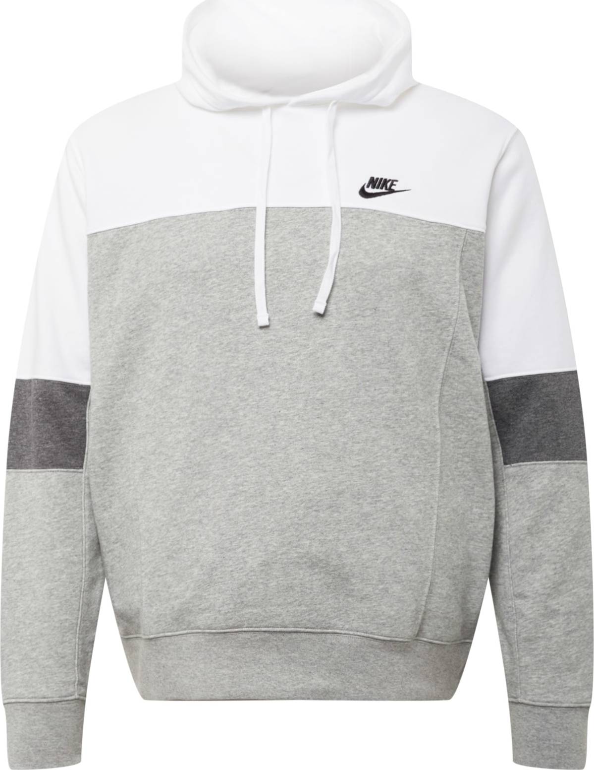 Nike Sportswear Mikina bílá / šedý melír / tmavě šedá