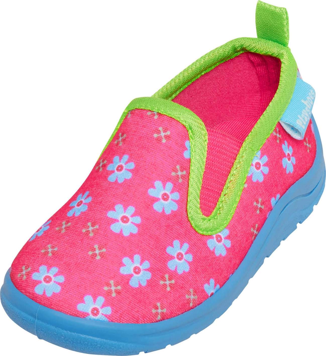 PLAYSHOES Pantofle pink / limetková / nebeská modř