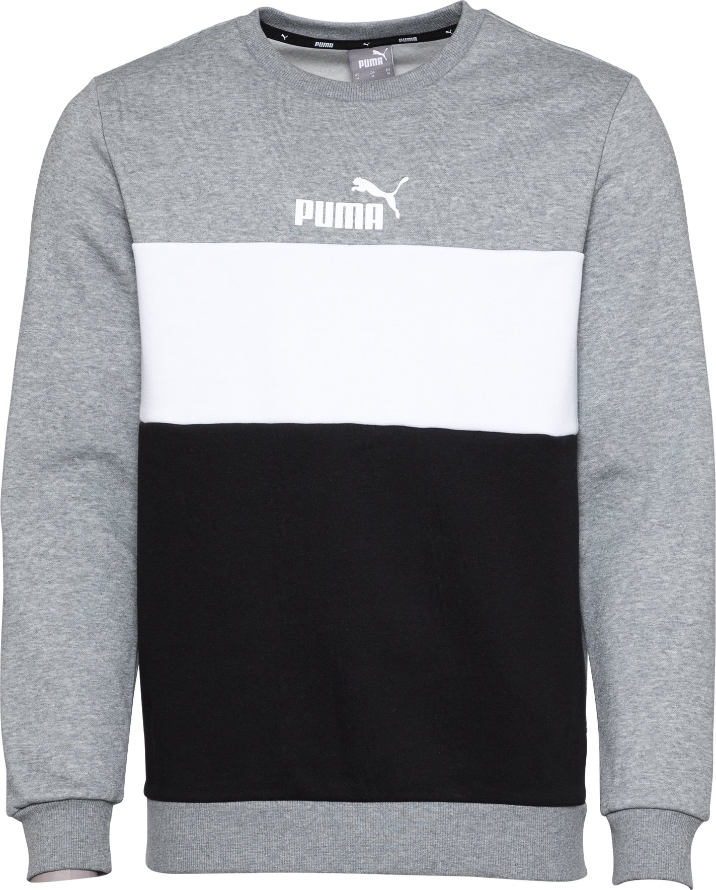 PUMA Sportovní mikina šedý melír / offwhite / černá