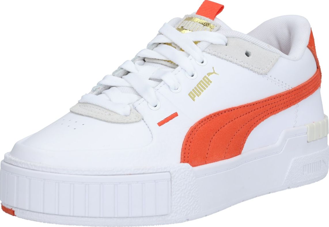 PUMA Tenisky 'Cali' bílá / světle šedá / oranžově červená