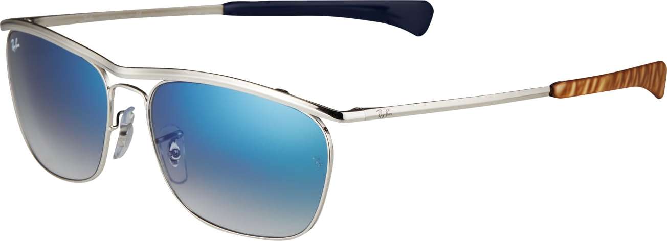 Ray-Ban Sluneční brýle 'OLYMPIAN II' stříbrná / hnědá / modrá