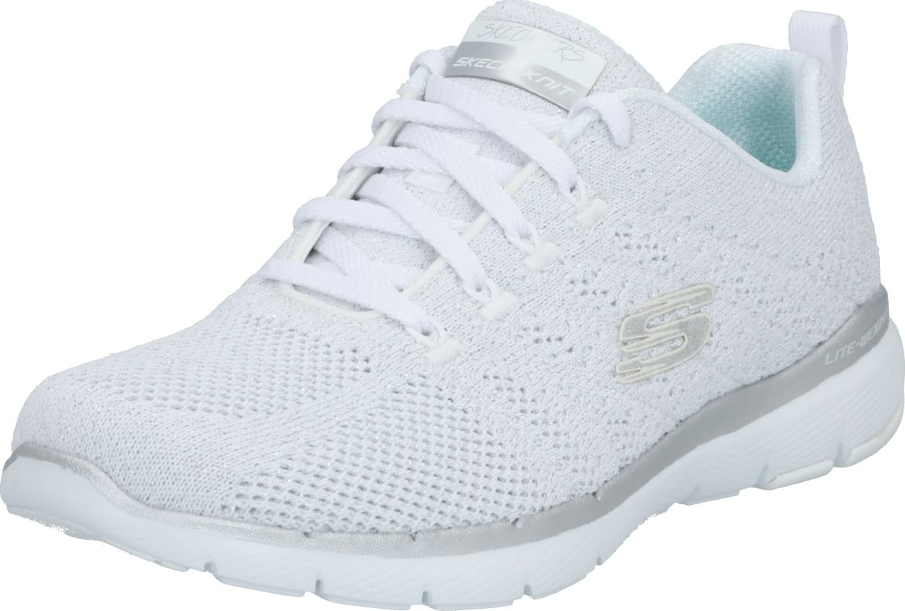 SKECHERS Tenisky offwhite / stříbrná