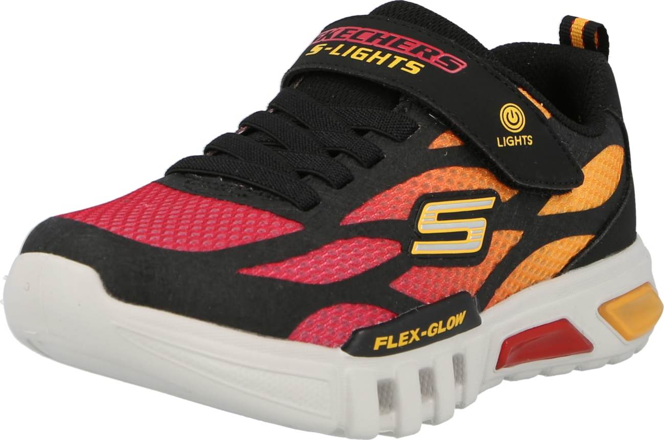 SKECHERS Tenisky černá / oranžová / pink