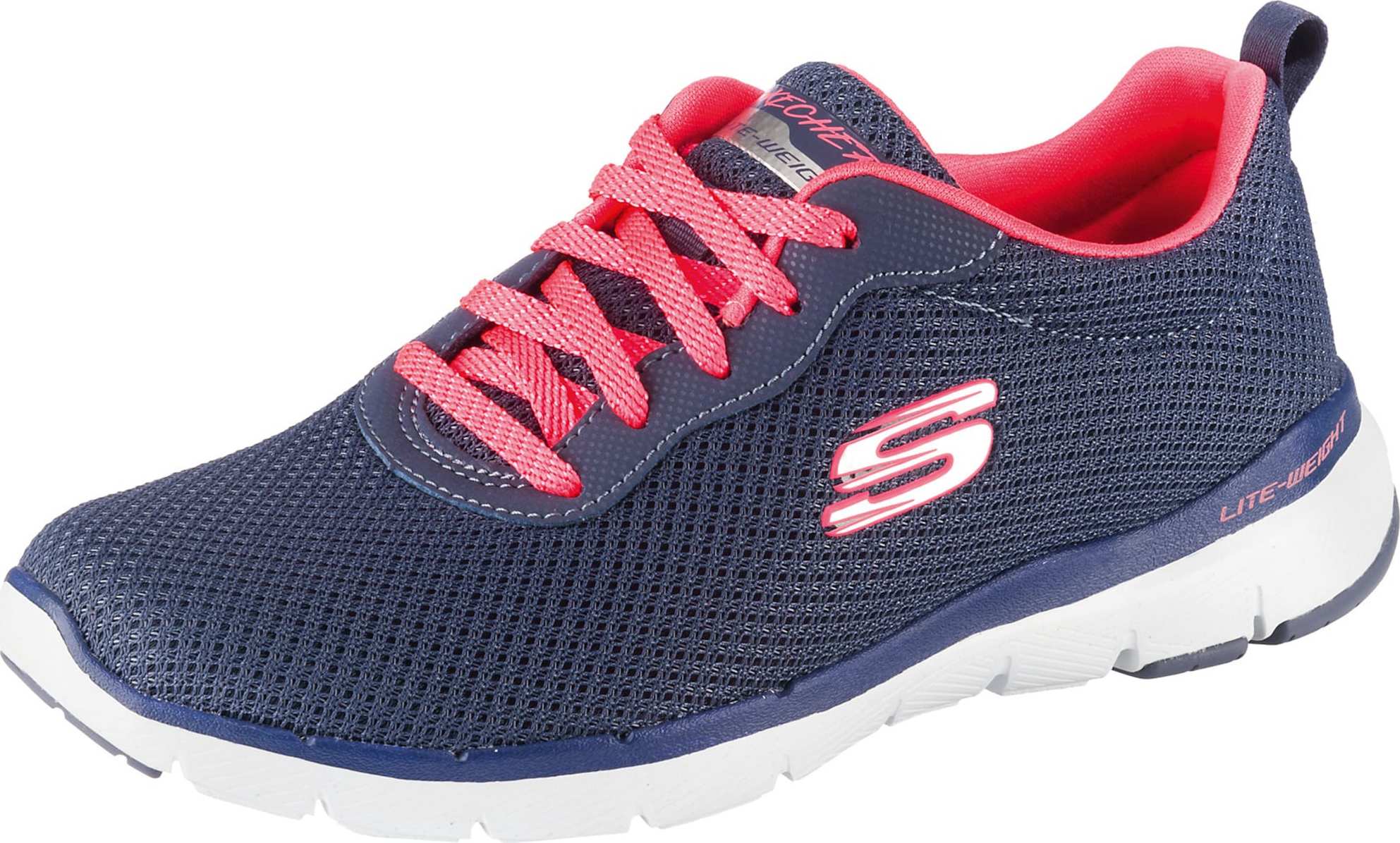 SKECHERS Tenisky 'Flex Appeal 3.0' lososová / marine modrá