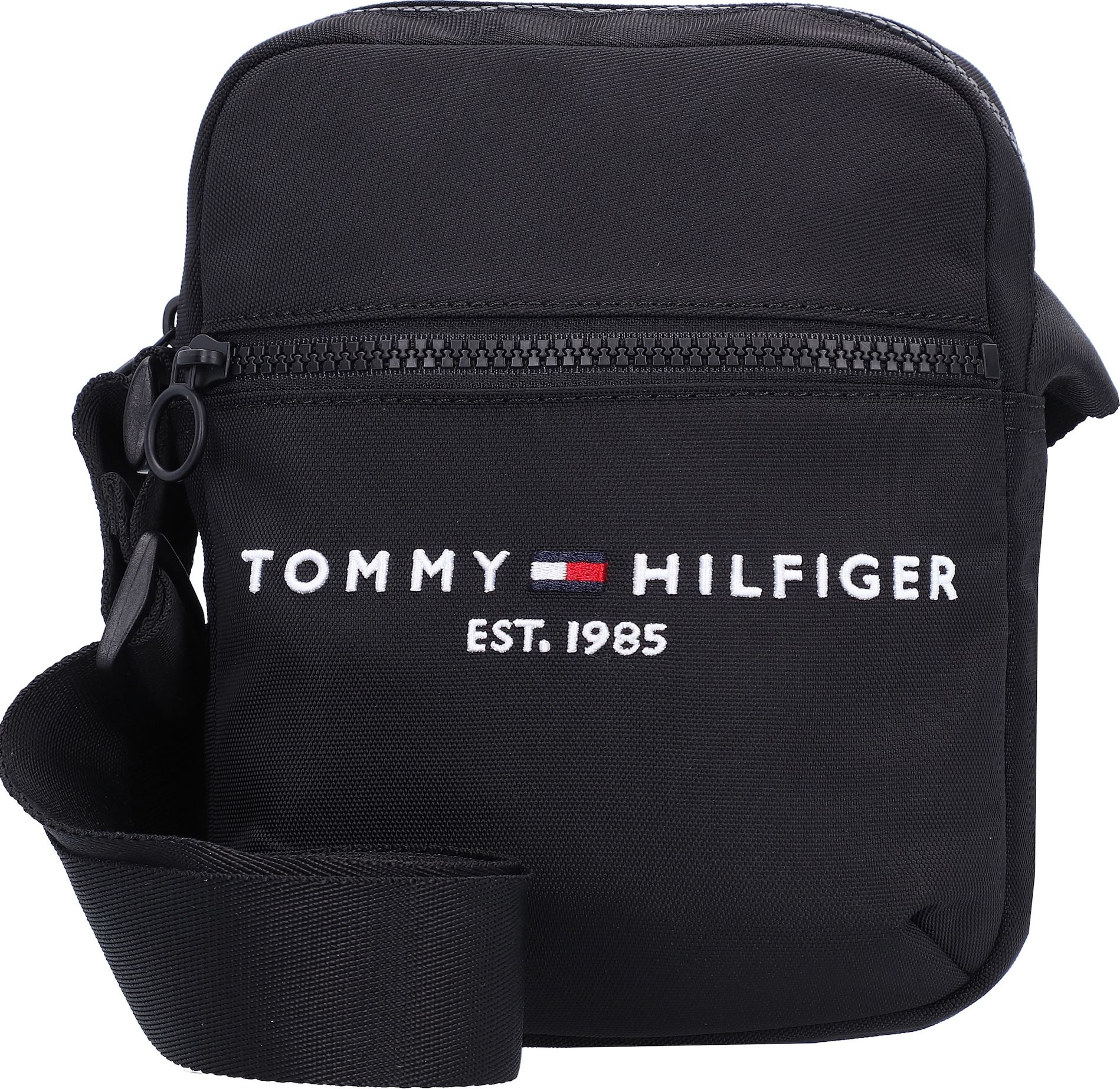 TOMMY HILFIGER Taška přes rameno černá / bílá / červená