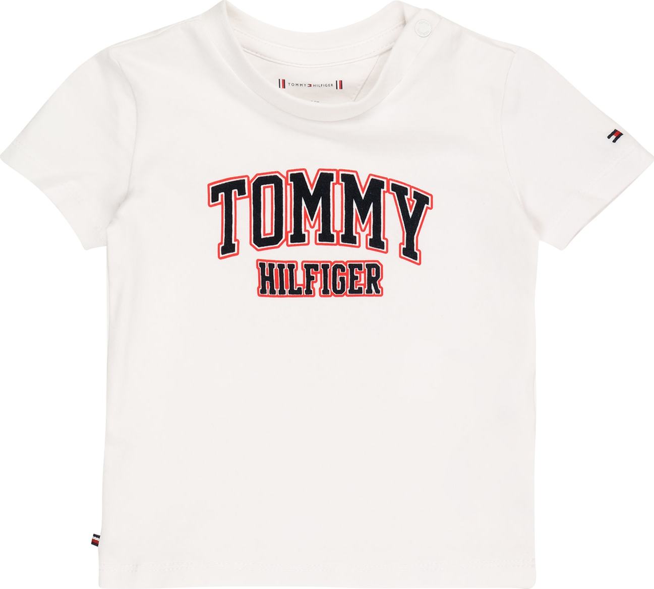 TOMMY HILFIGER Tričko bílá / černá / melounová