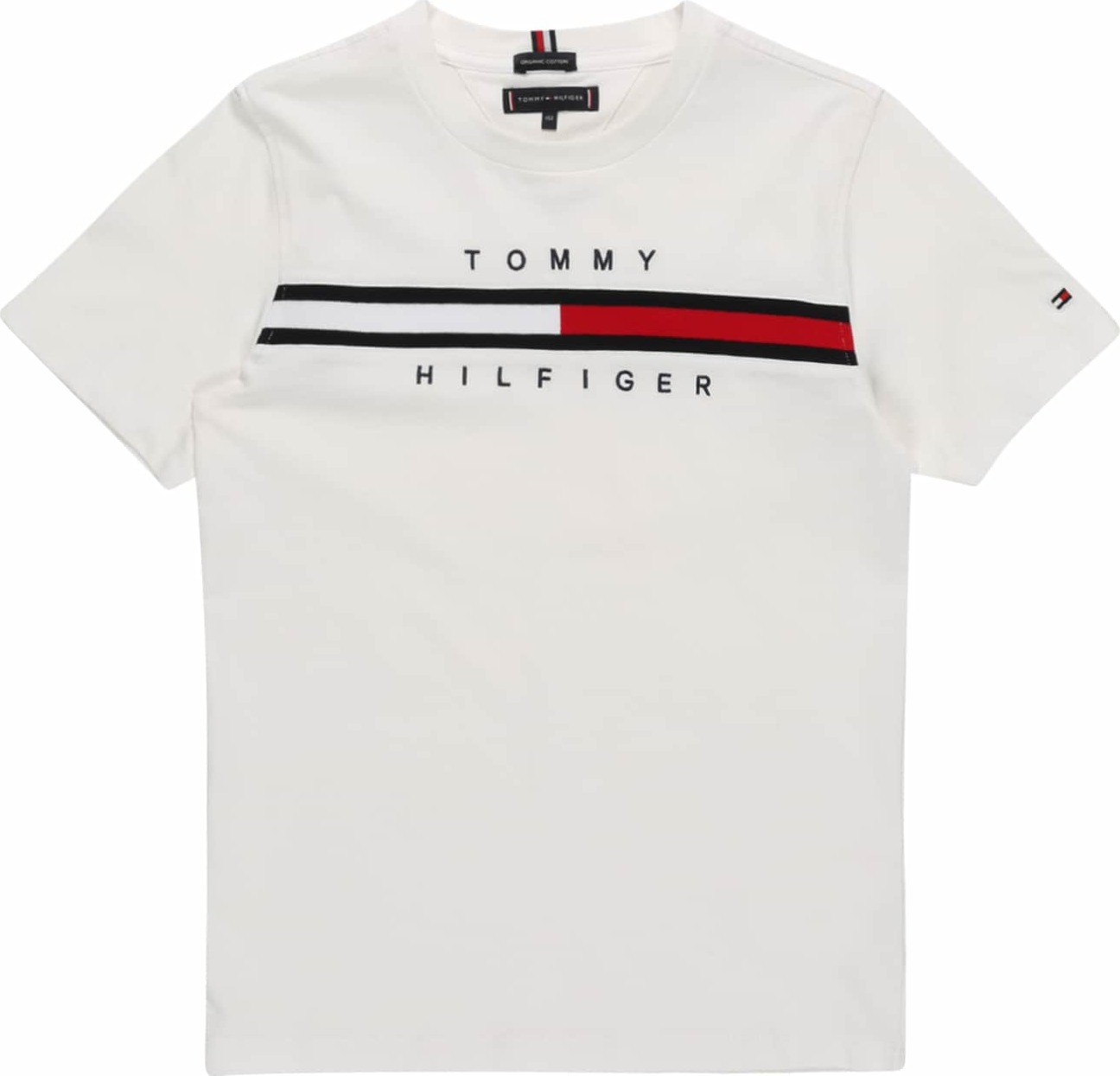 TOMMY HILFIGER Tričko bílá / noční modrá / červená