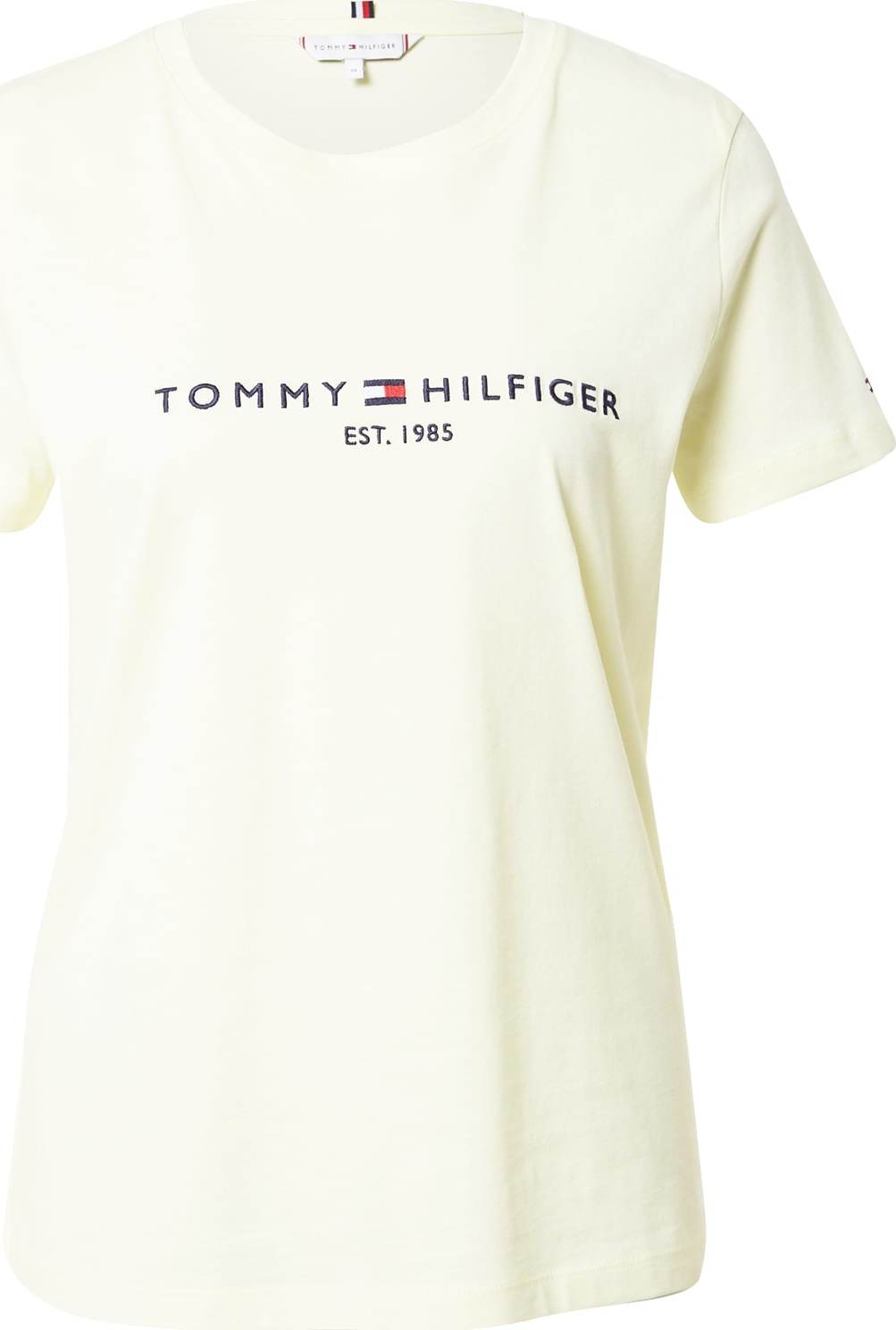 TOMMY HILFIGER Tričko pastelově žlutá / tmavě modrá / bílá / světle červená