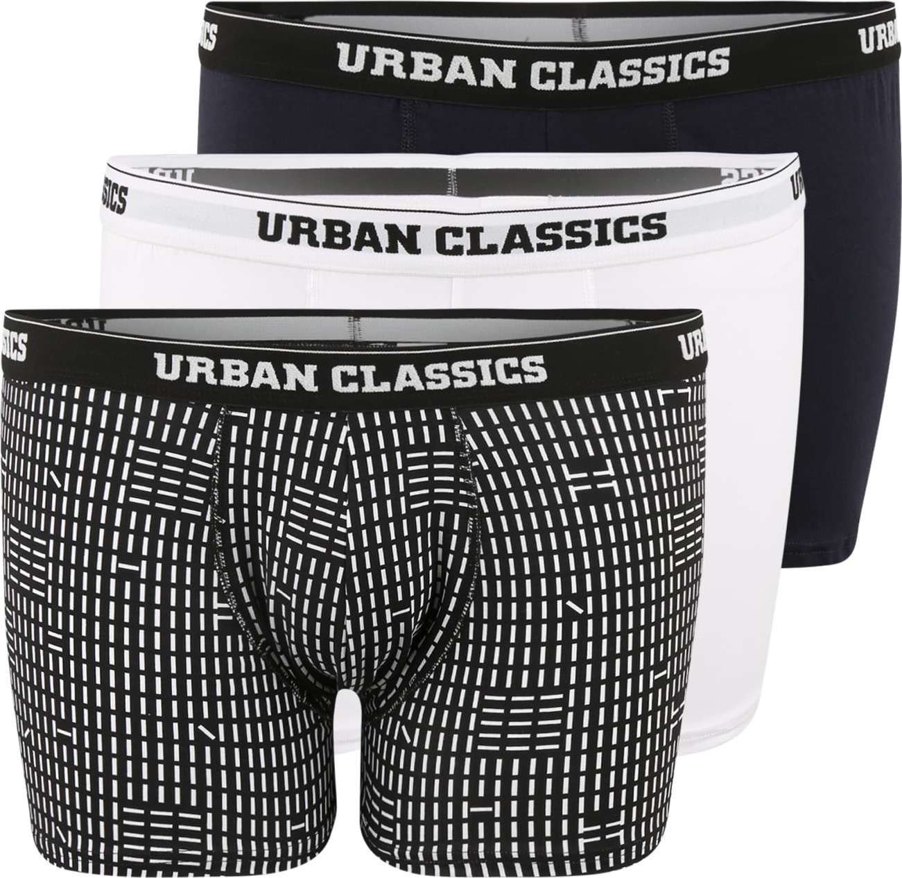 Urban Classics Boxerky černá / bílá / noční modrá