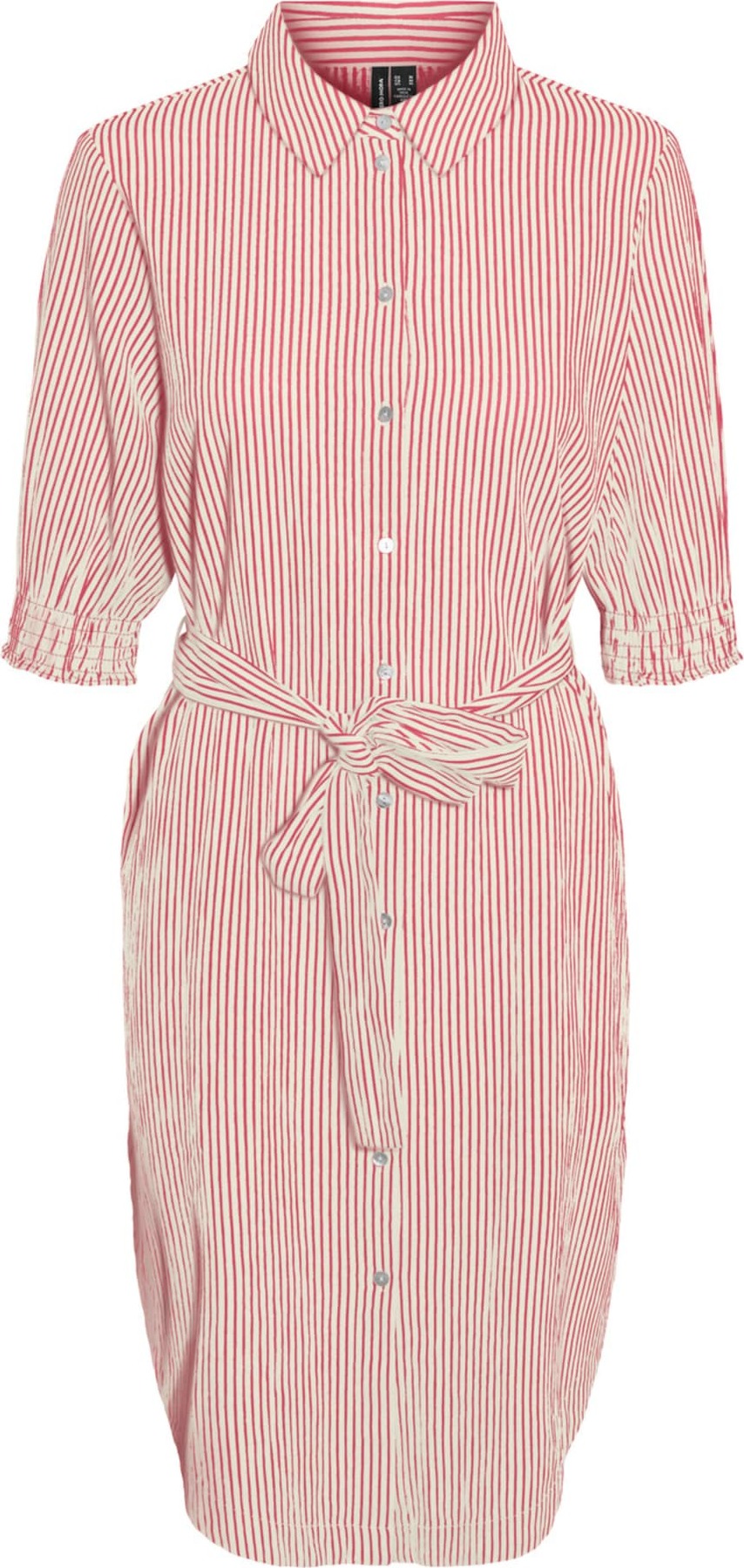 VERO MODA Košilové šaty 'ANNABELLE' pink / bílá